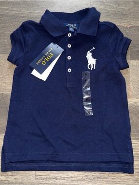 Ralph Lauren US Open Polo Shirt Short Sleeved Navy Big Pony Size 4T NWT